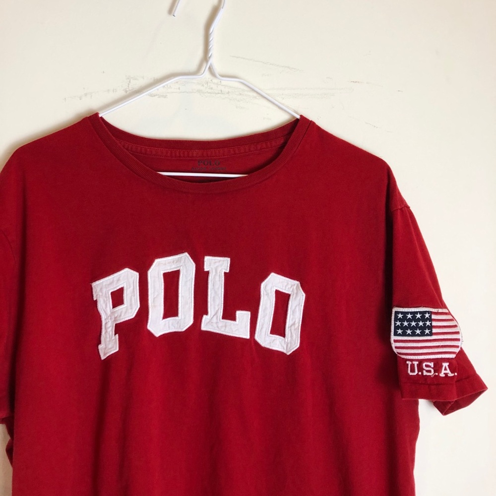 Polo Short sleeve t-shirt with American flag